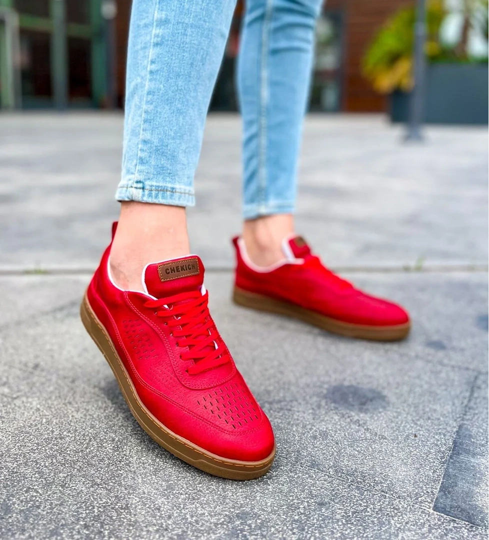 CH157 CKT Retro Erkek Ayakkabı KIRMIZI - Görsel 1