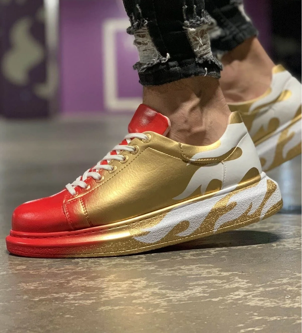 CH254 CBT Pittura Erkek Ayakkabı 413 ALV KIRMIZI / ALTIN - Görsel 1