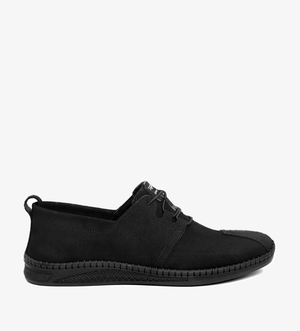 Ayakkabı Fuarı Elit AsBOR070N Erkek Hakiki Deri Casual Ayakkabı Siyah model görseli