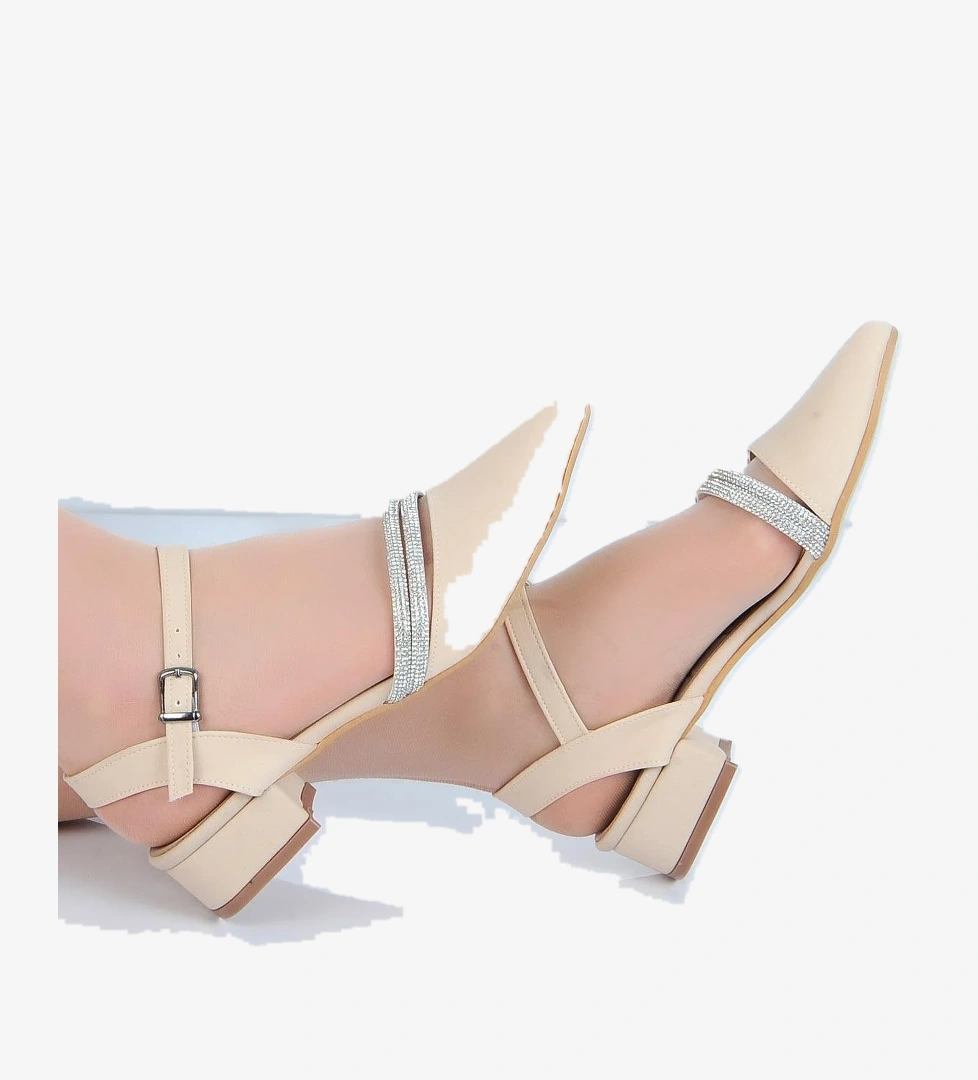 24-07 Saten 3Cm Topuklu Kadın Ayakkabı