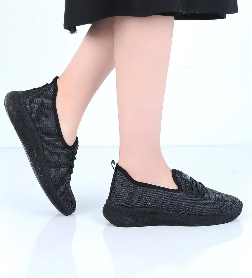 Ayakcenter 066 Psm Siyah Bağsız Yazlık Kadın Sneaker Ayakkabı model görseli