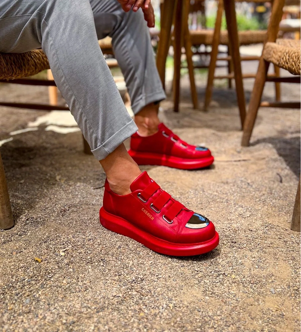 CH251 CRT Mirror Erkek Ayakkabı KIRMIZI