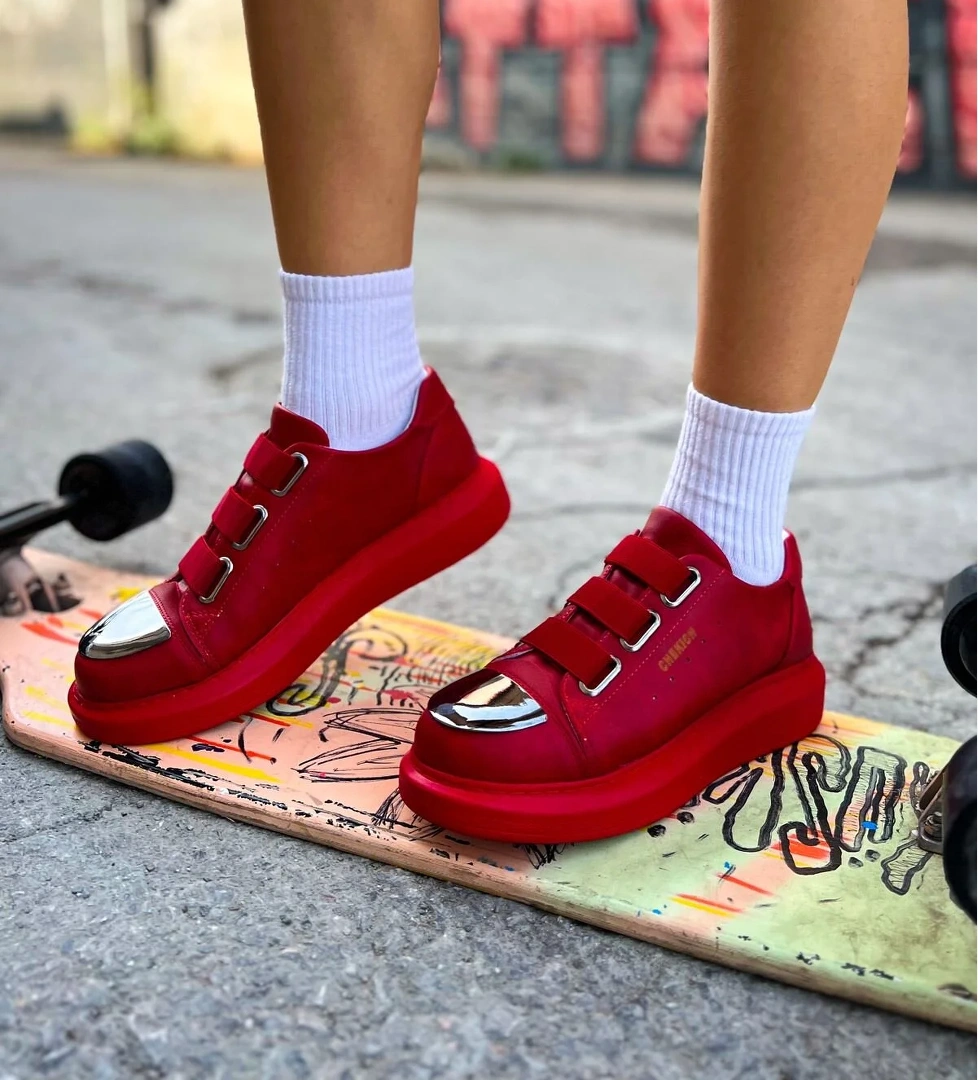 CH251 CRT Mirror Kadın Ayakkabı KIRMIZI - Görsel 1