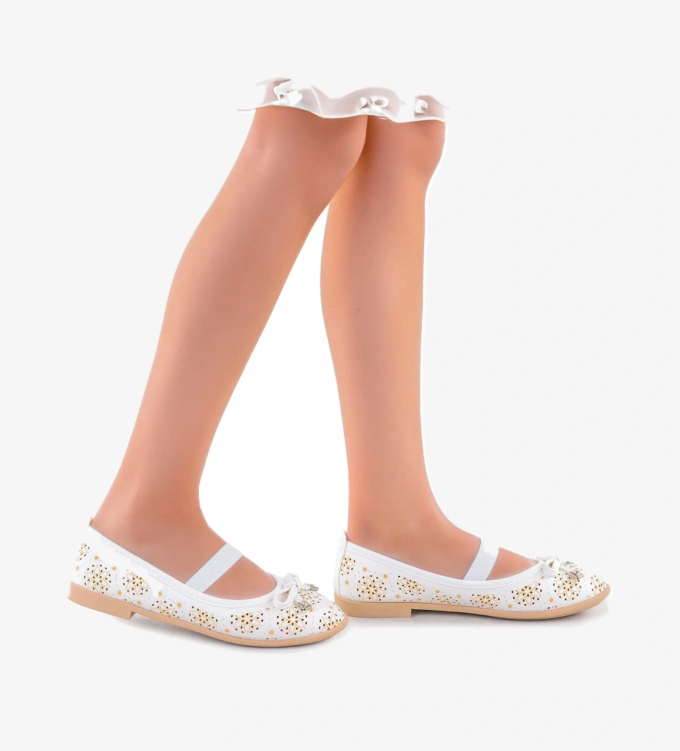 Kiko Kids Perline Cilt Lastikli Kız Bebek Babet Ayakkabı model görseli