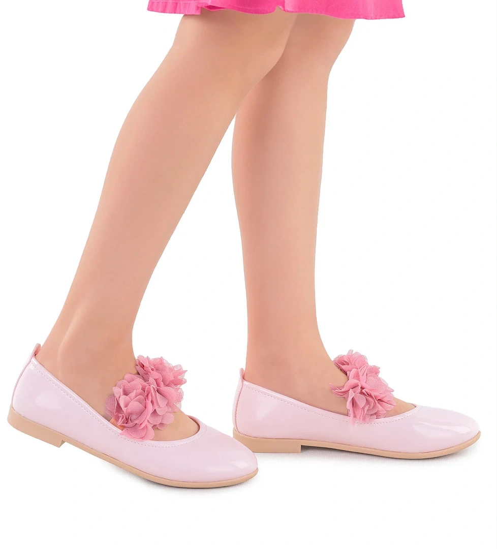 Kiko Kids Kiko Kids Pembe Cilt Rugan Kız Bebek Babet Ayakkabı Arç 02 Pudra | Flo Pembe - 1. görsel