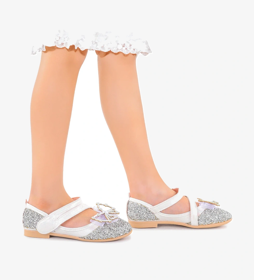 Kiko Kids Maena Vakko Cırtlı Fiyonklu Kız Bebek Babet Ayakkabı model görseli