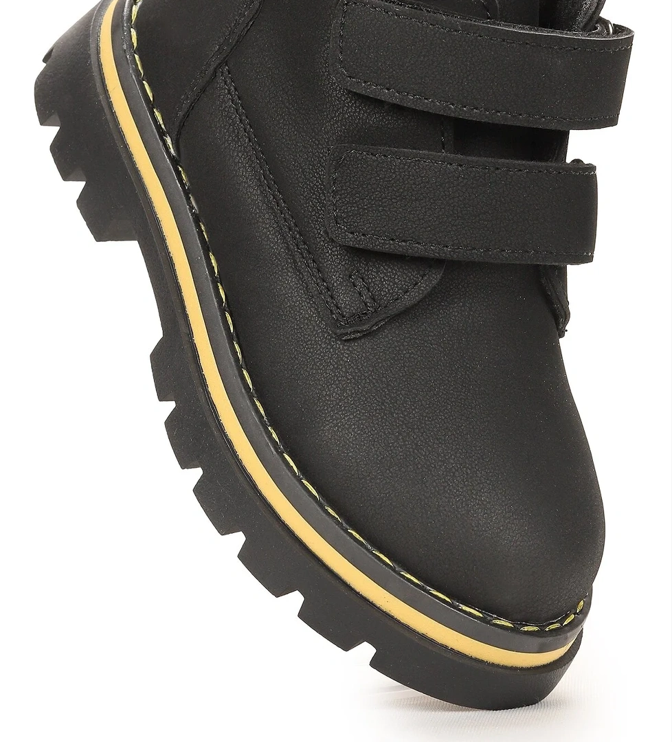 Azka Cırtlı Erkek Çocuk Bot Ayakkabı Siyah - Sarı