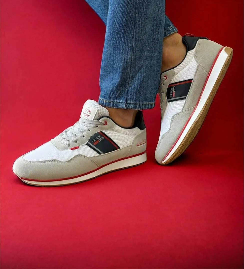 Erkek Günlük Sneaker Spor Ayakkabı BEYAZ - LACİVERT