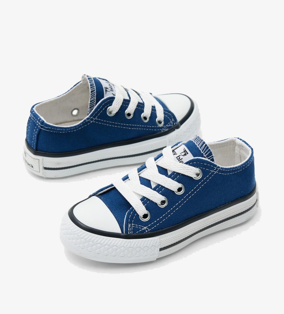 Çocuk Unisex Kot Mavi Rahat Kalıp Bağcıklı Spor Ayakkabı - Görsel 1