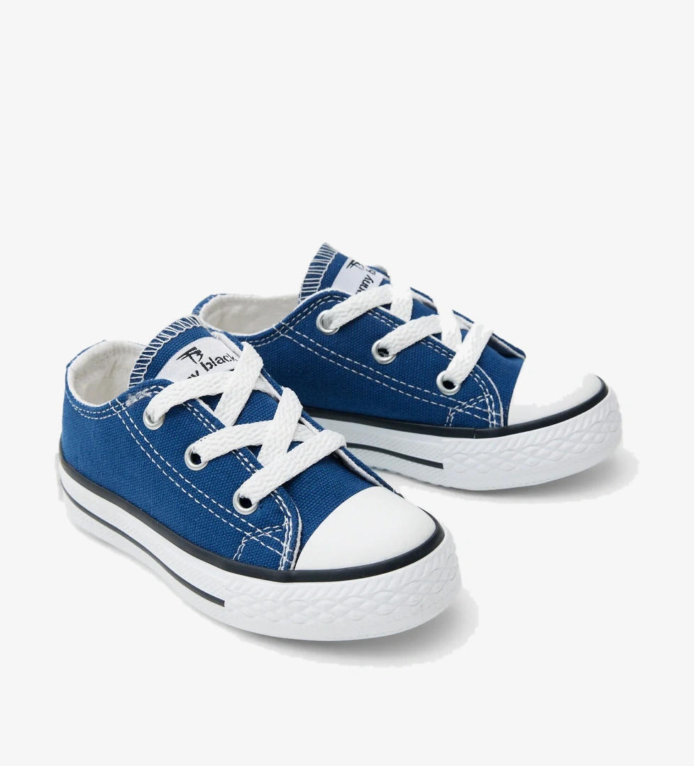 Çocuk Unisex Kot Mavi Rahat Kalıp Bağcıklı Sneaker