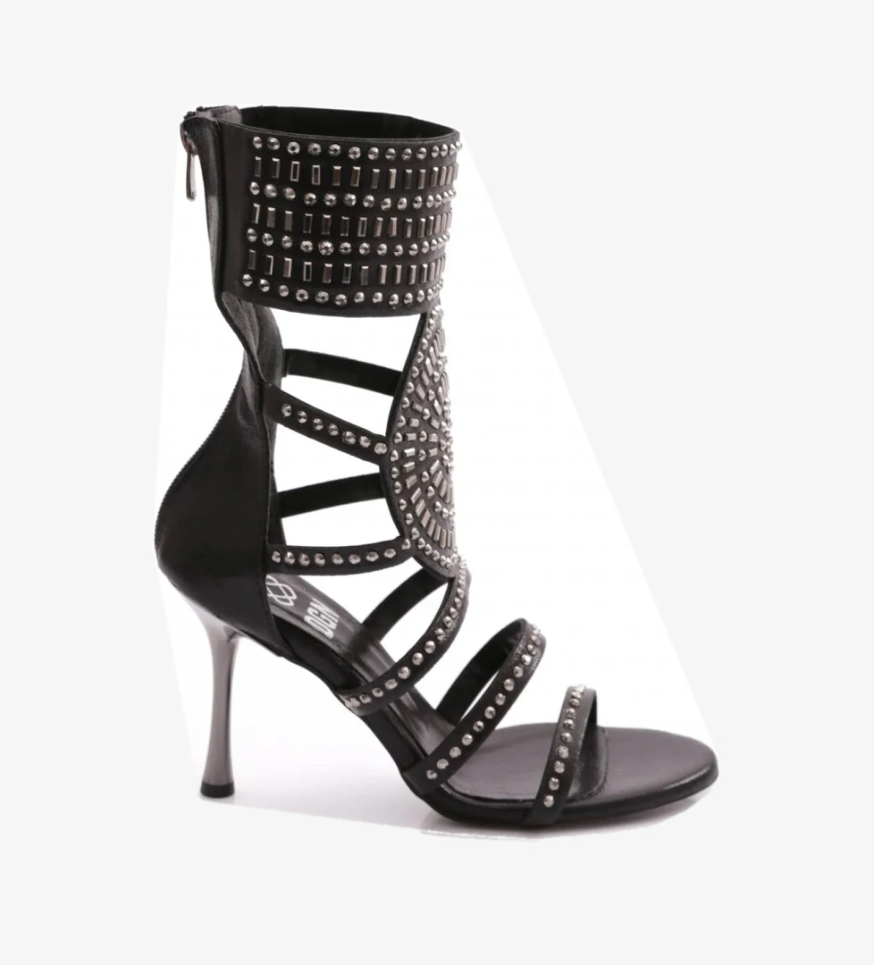 K1001 Kadin Troklu Topuklu Abiye Ayakkabi