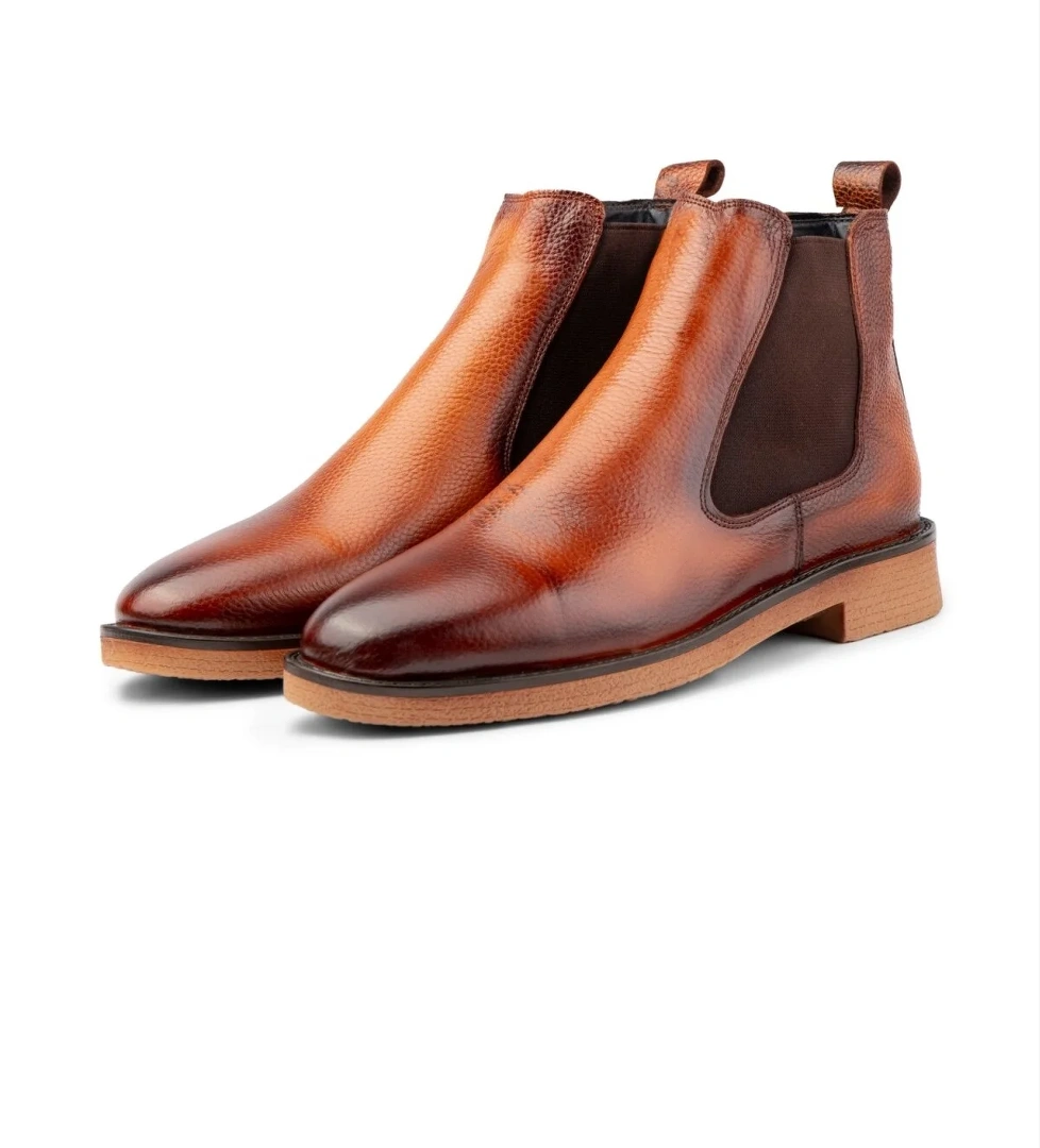 Edinburg Hakiki Deri Kaydırmaz Taban Chelsea Günlük Bot - Görsel 1