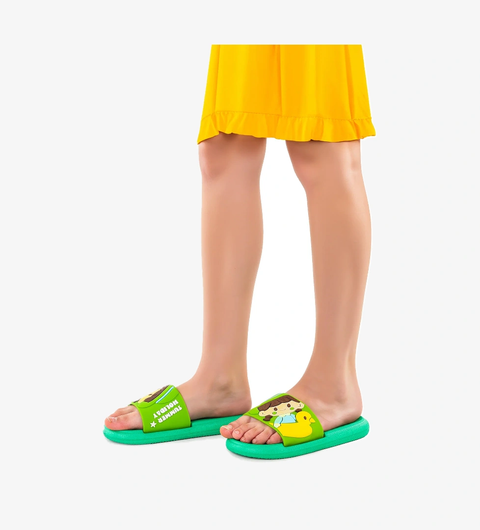 Dock Eva Plaj Havuz Okul Kreş Kız Çocuk Terlik Yeşil