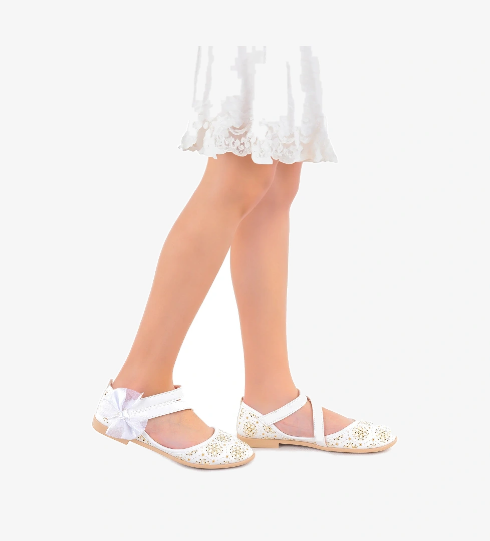 Cilt Lazerli Kız Bebek Babet Ayakkabı Arç 09 Beyaz
