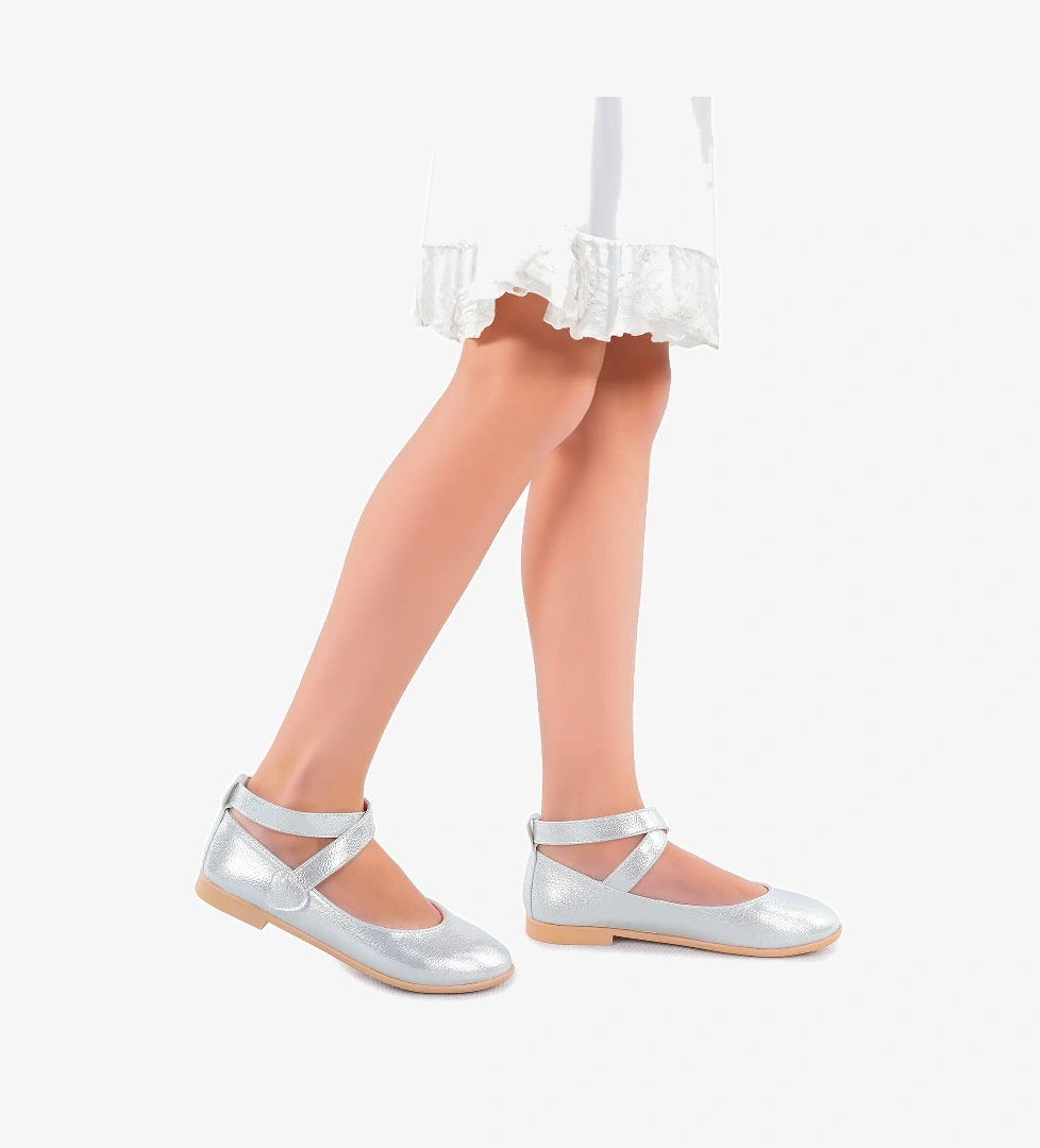 Vakko Cırtlı Kız Bebek Babet Ayakkabı Arç 04 Gümüş