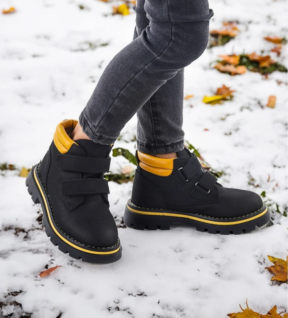 Cırtlı Erkek Çocuk Bot Ayakkabı Arz 3340 Siyah - Sarı