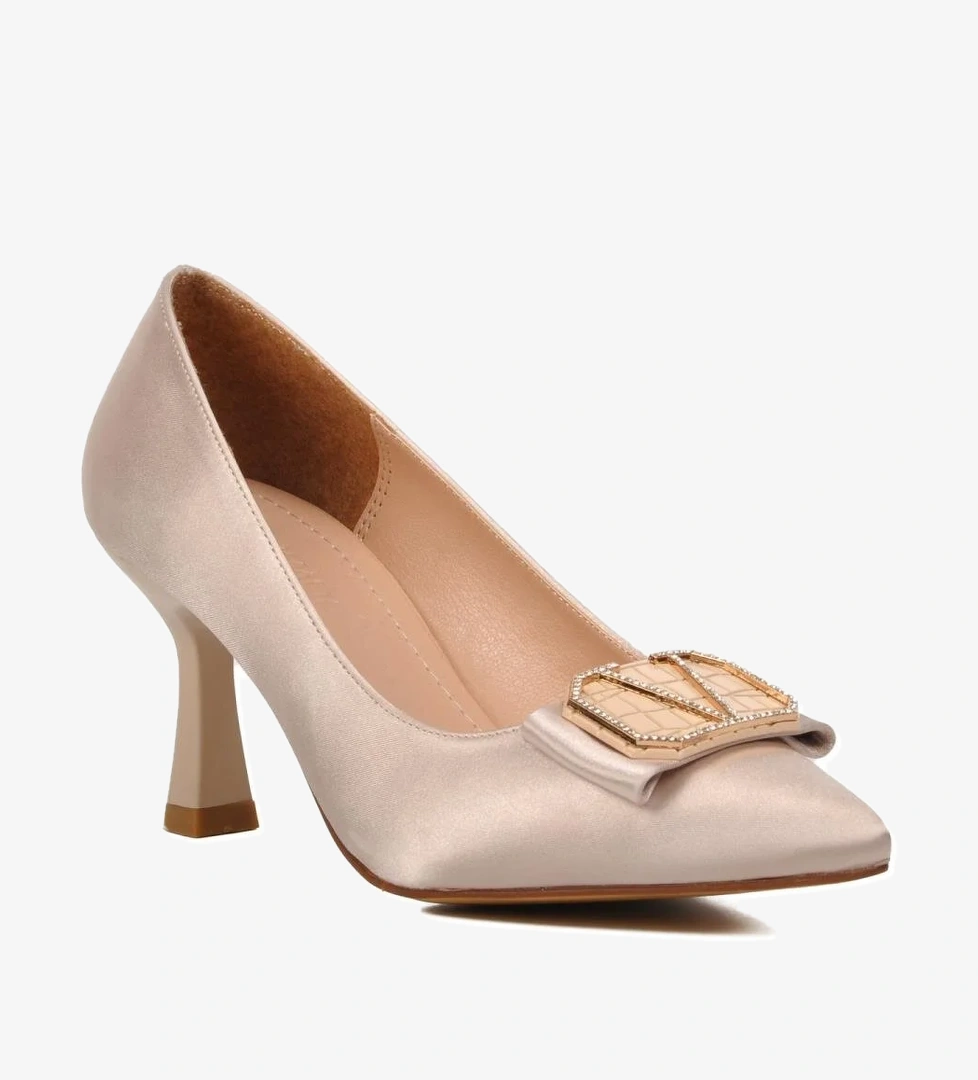 357088 Bej Kadın Abiye Ayakkabı