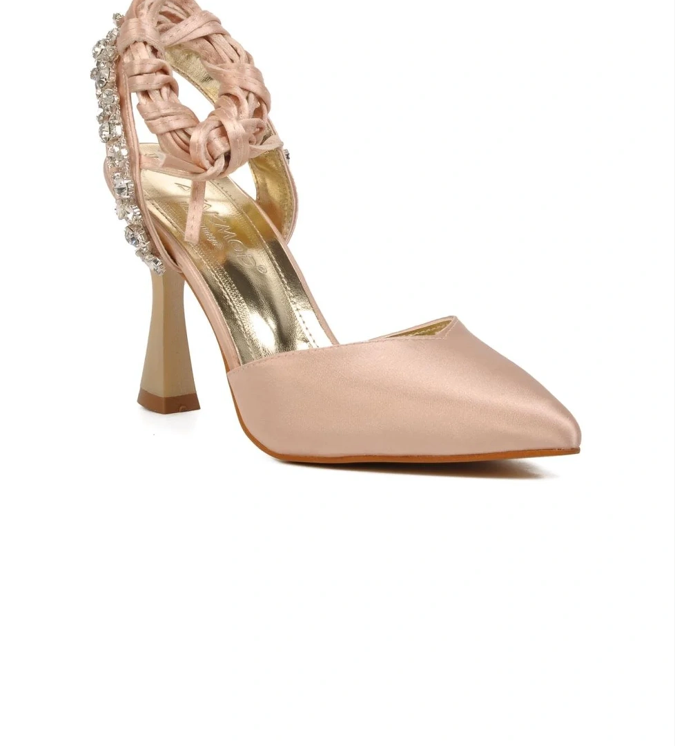 461014 Bej Kadın Abiye Ayakkabı