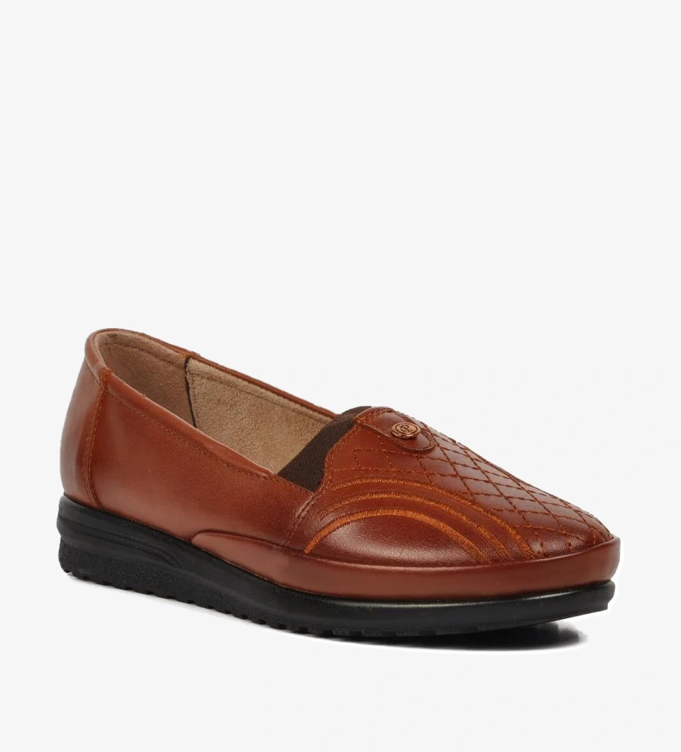 155 Z Taba Hakiki Deri Hafif Kadın Günlük Ayakkabı