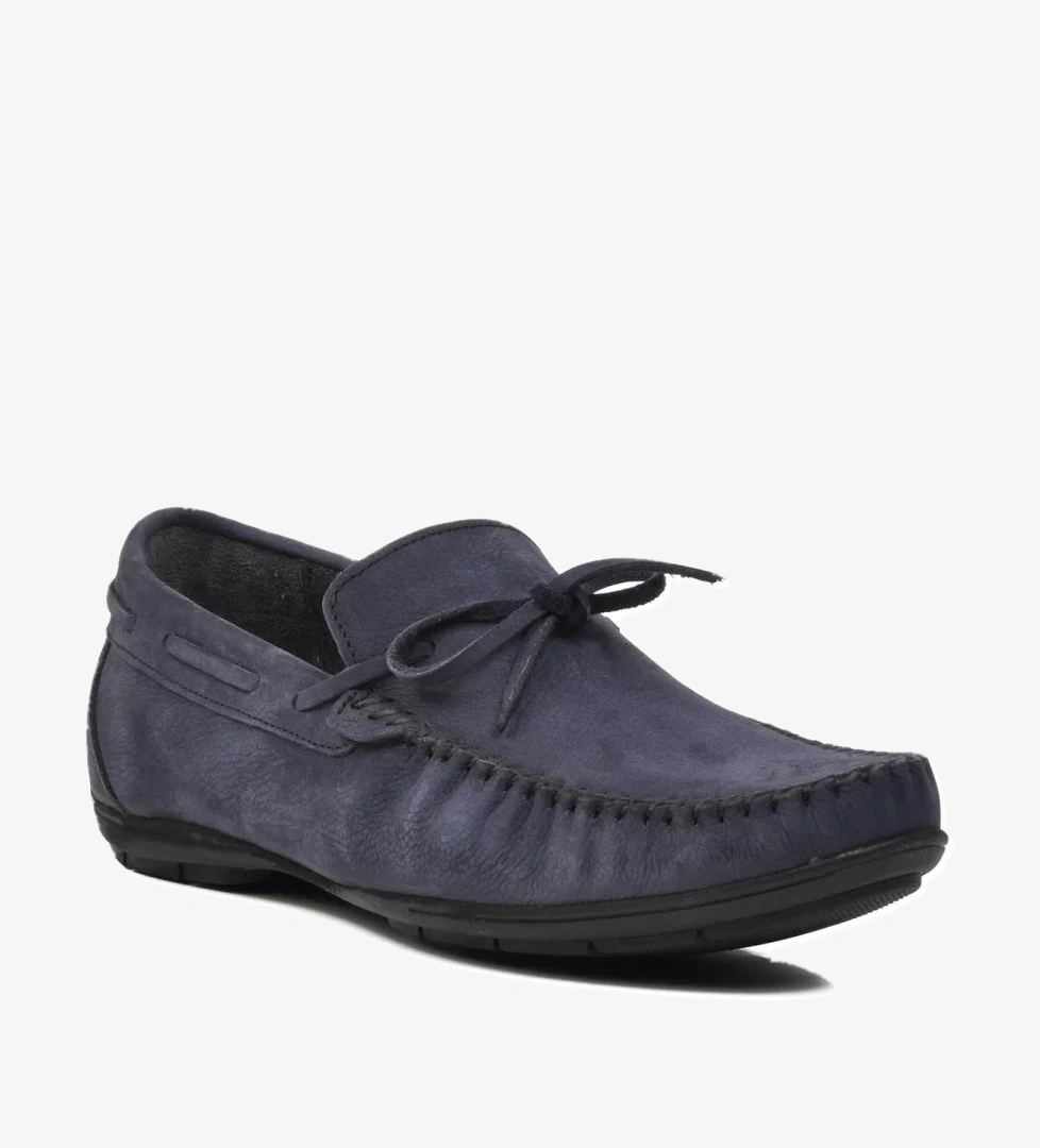 D7217 Lacivert Nubuk Hakiki Deri Erkek Günlük Ayakkabı