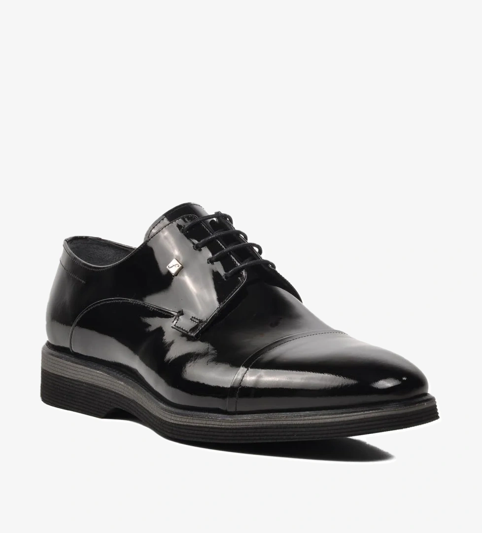 3103 Siyah Rugan Hakiki Deri Erkek Günlük Ayakkabı - Görsel 1