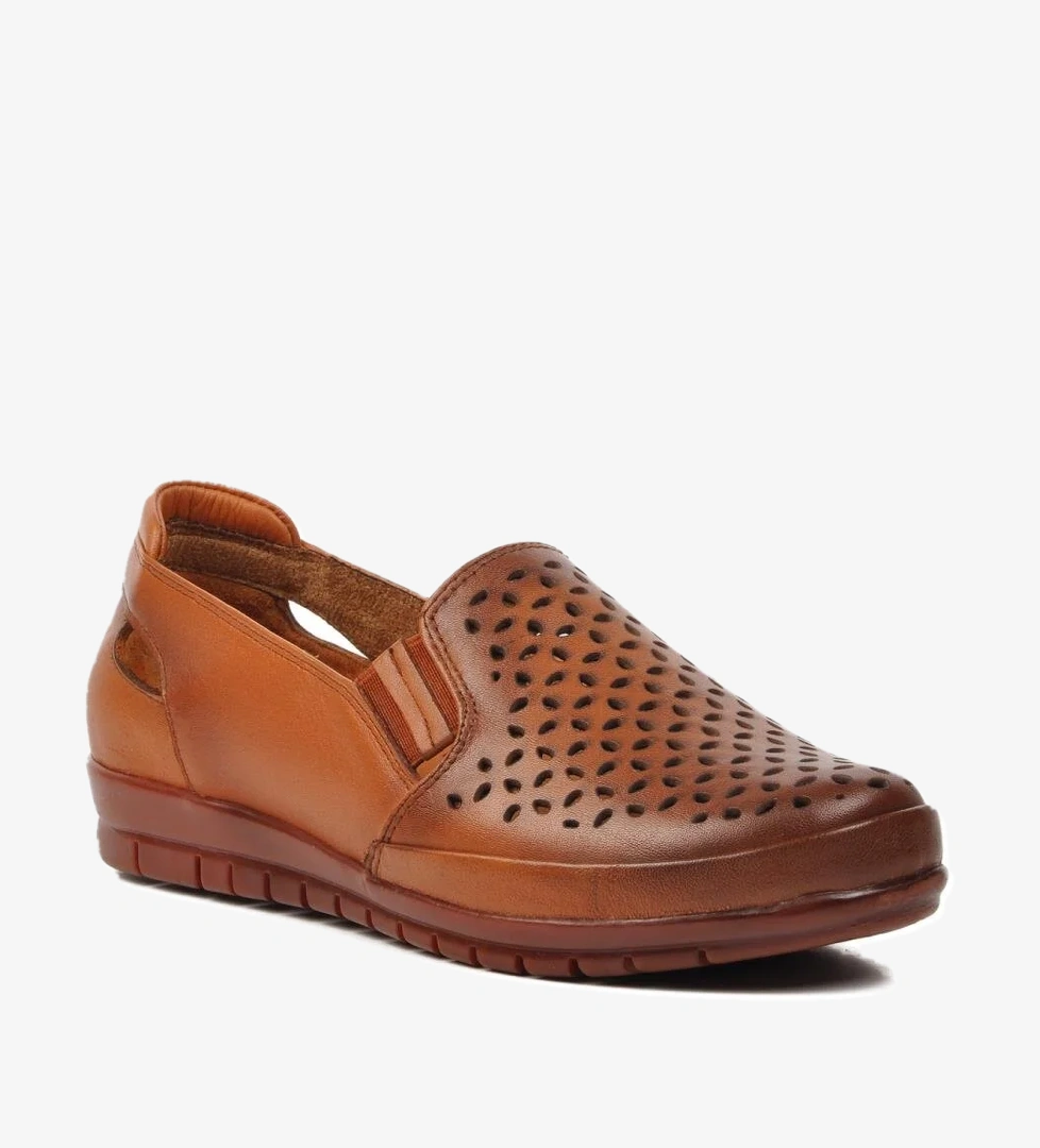 430 Taba Hakiki Deri Kadın Günlük Ayakkabı - Görsel 1