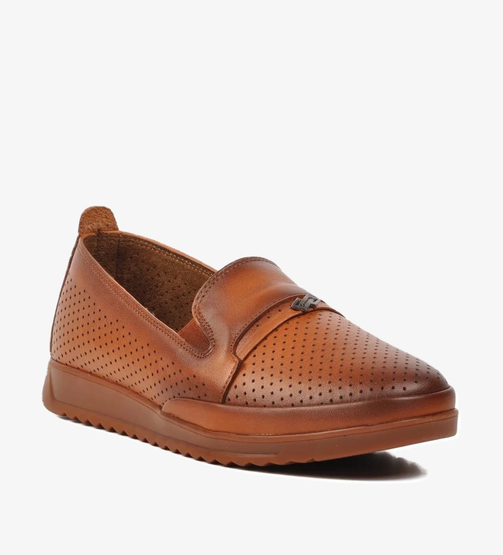 327 Taba Hakiki Deri Kadın Günlük Ayakkabı