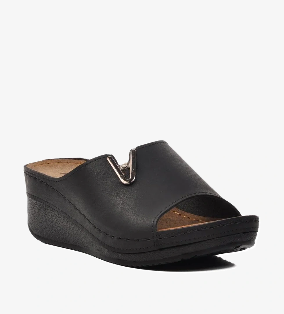 38-973 Siyah Kadın Dolgu Topuk Terlik