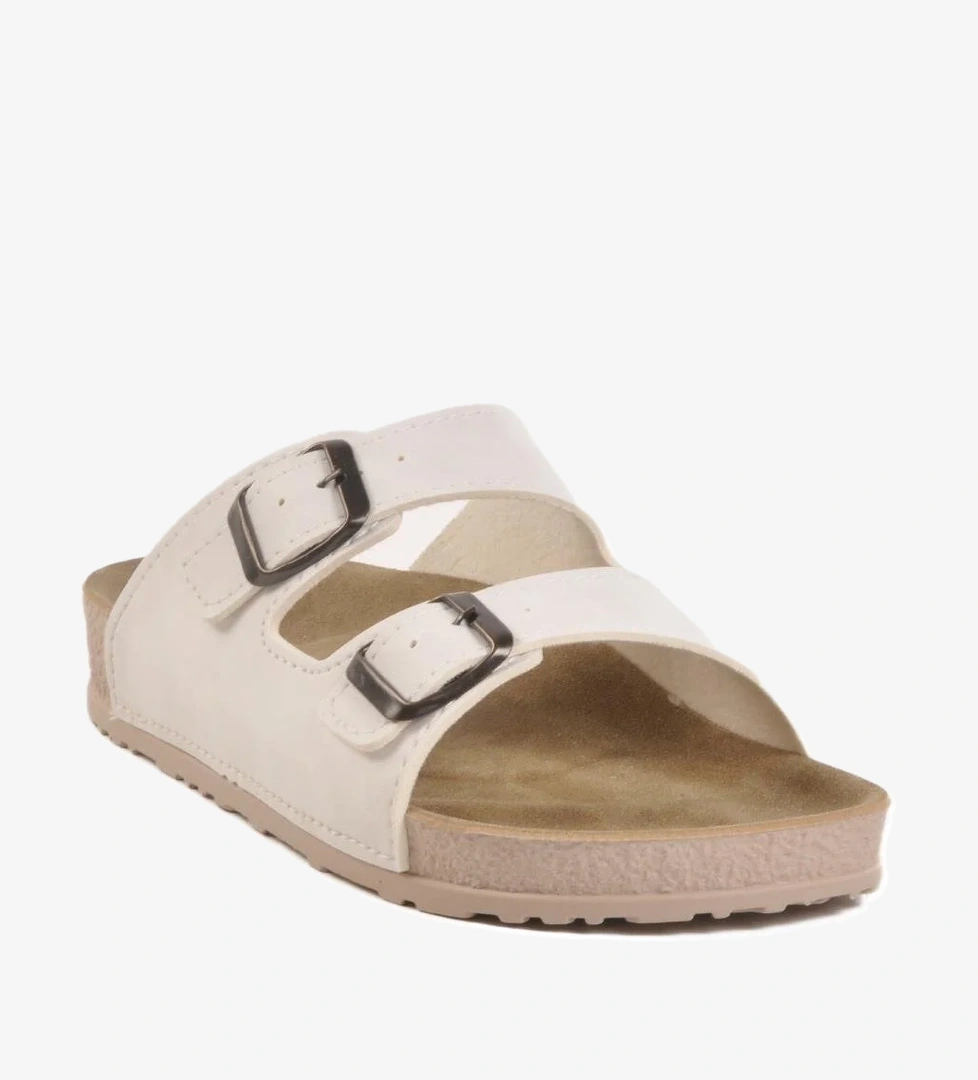 20-972 Beyaz Kadın Çift Bantlı Terlik