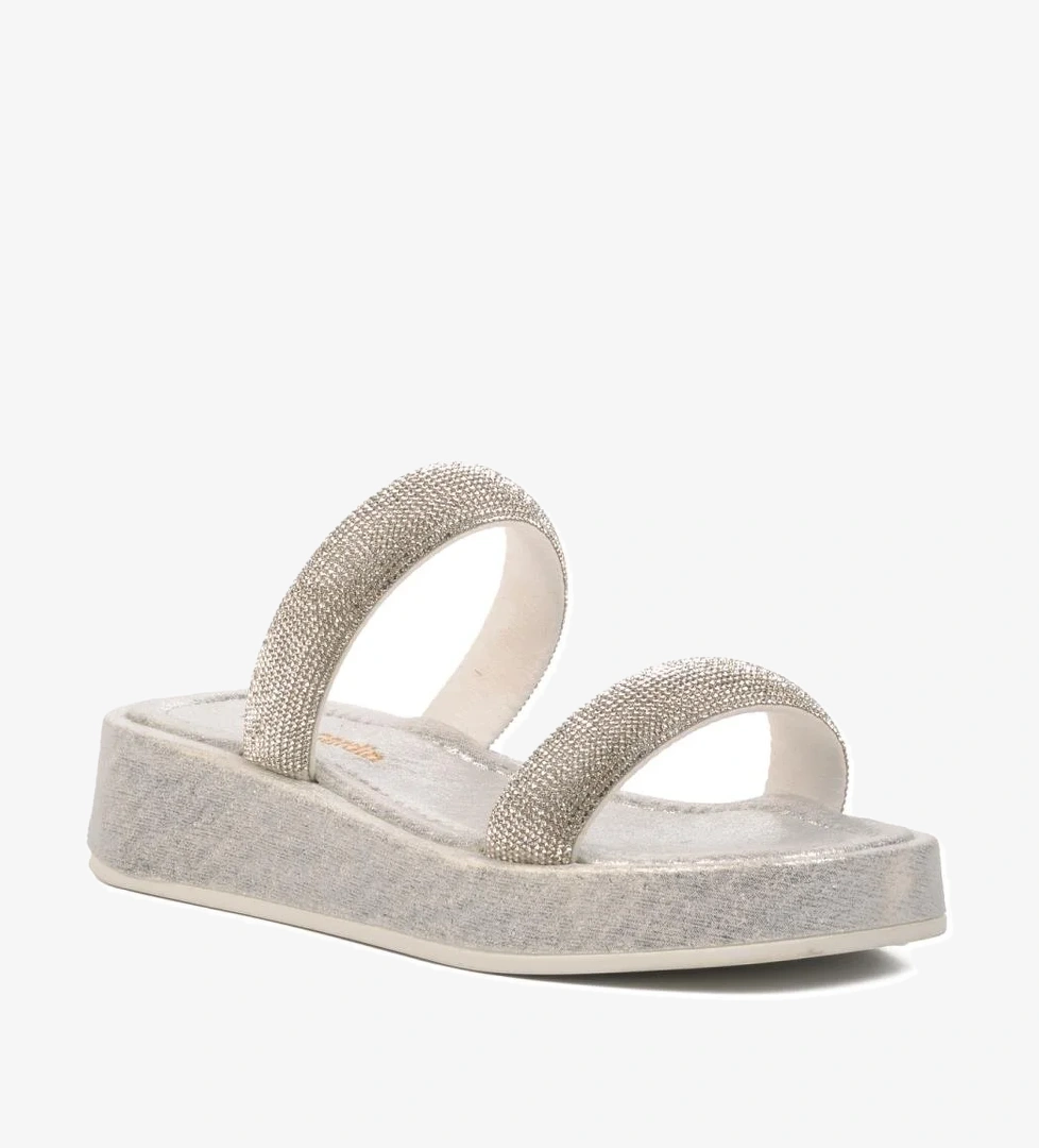 PC-53089 Gümüş Kadın Terlik - Görsel 1