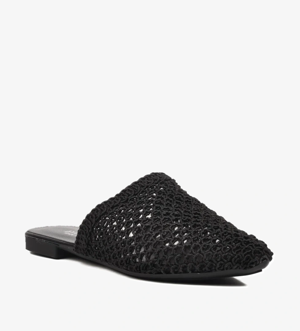 335166 Siyah Örgülü Kadın Sabo Terlik