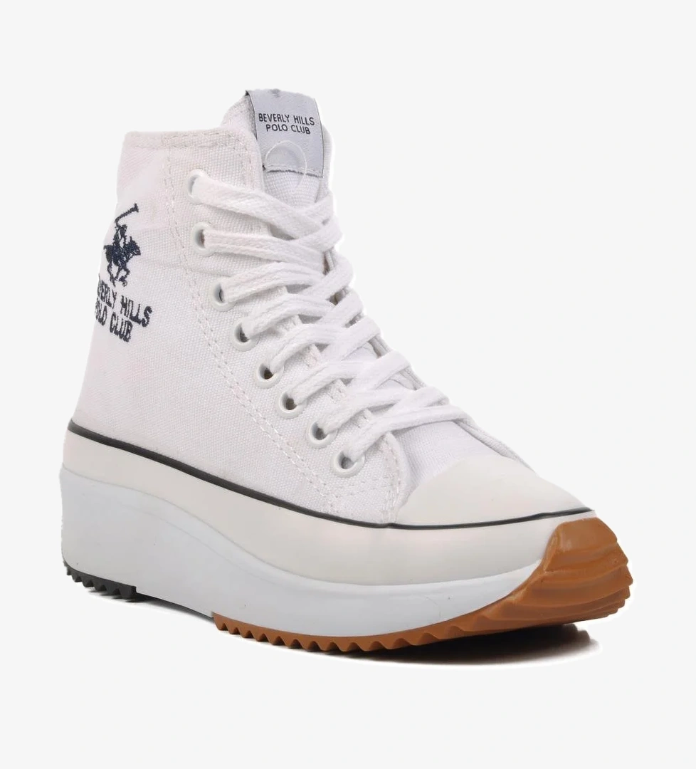 PO-30100 Beyaz Unisex Hi Sneaker