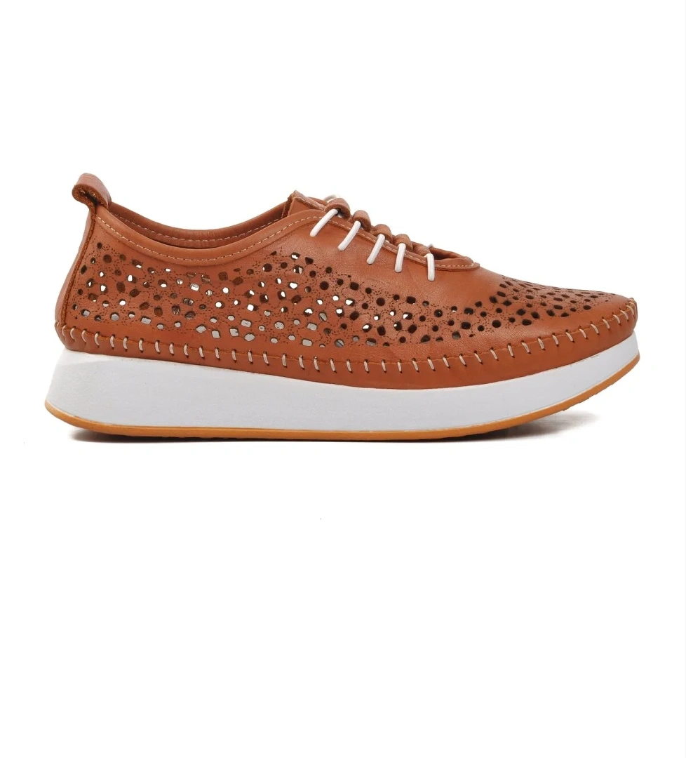 24077-L Taba Hakiki Deri Kadın Günlük Ayakkabı