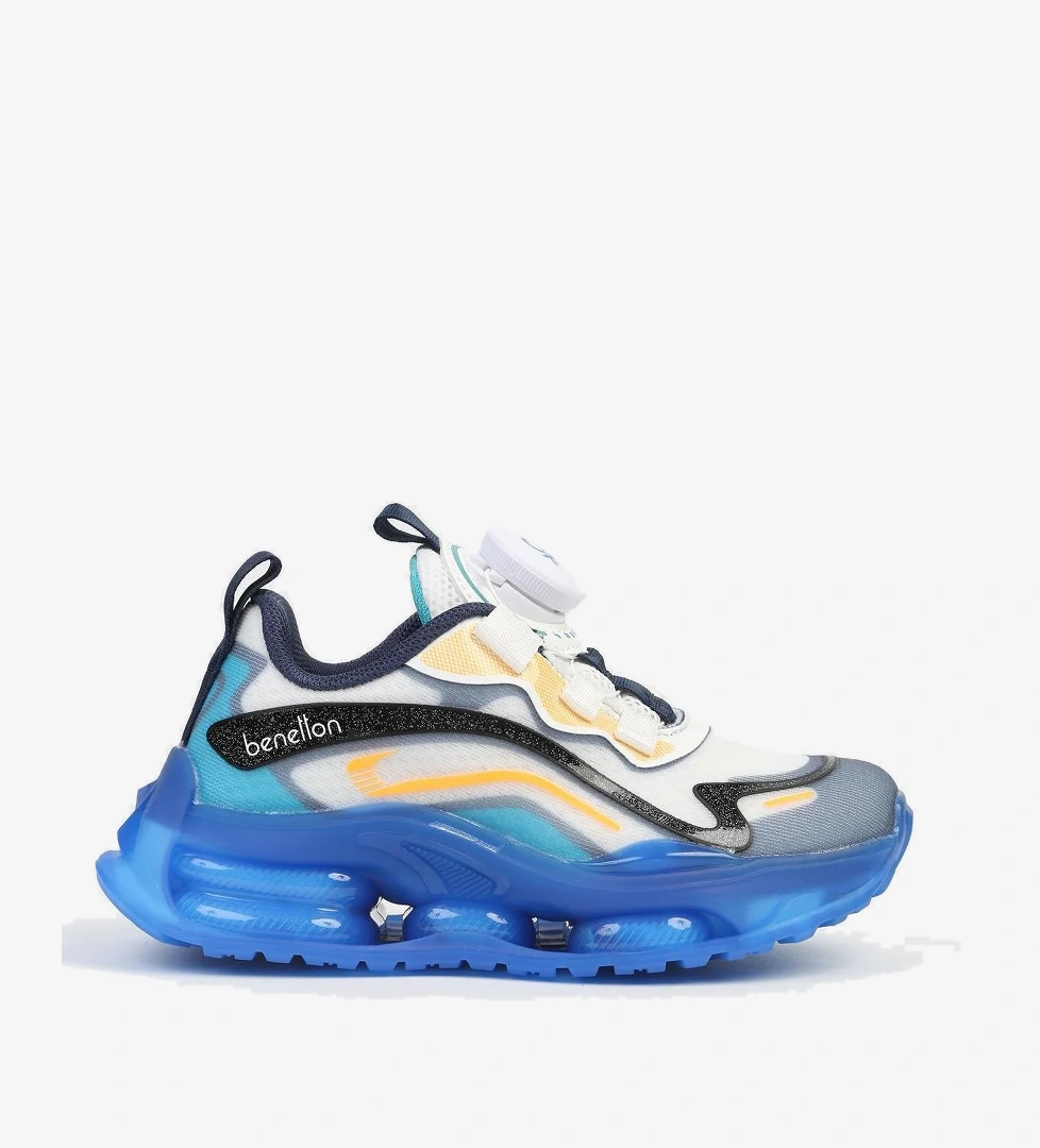 ® İTHAL Beyaz Mavi Çocuk Bağcık Mekanizmalı Spor Ayakkabı BNI-10017