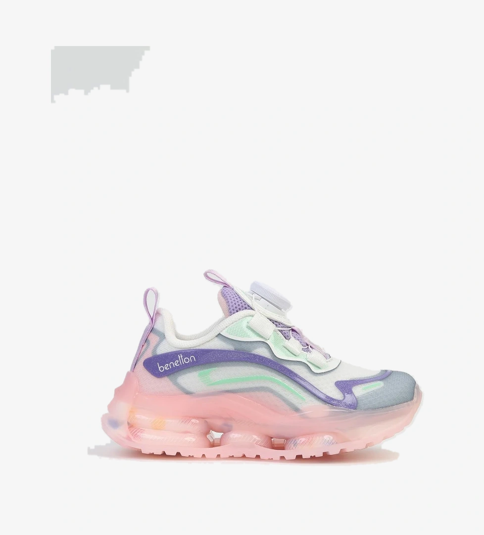 ® İTHAL Beyaz Pudra Çocuk Bağcık Mekanizmalı Spor Ayakkabı BNI-10017 - Görsel 1