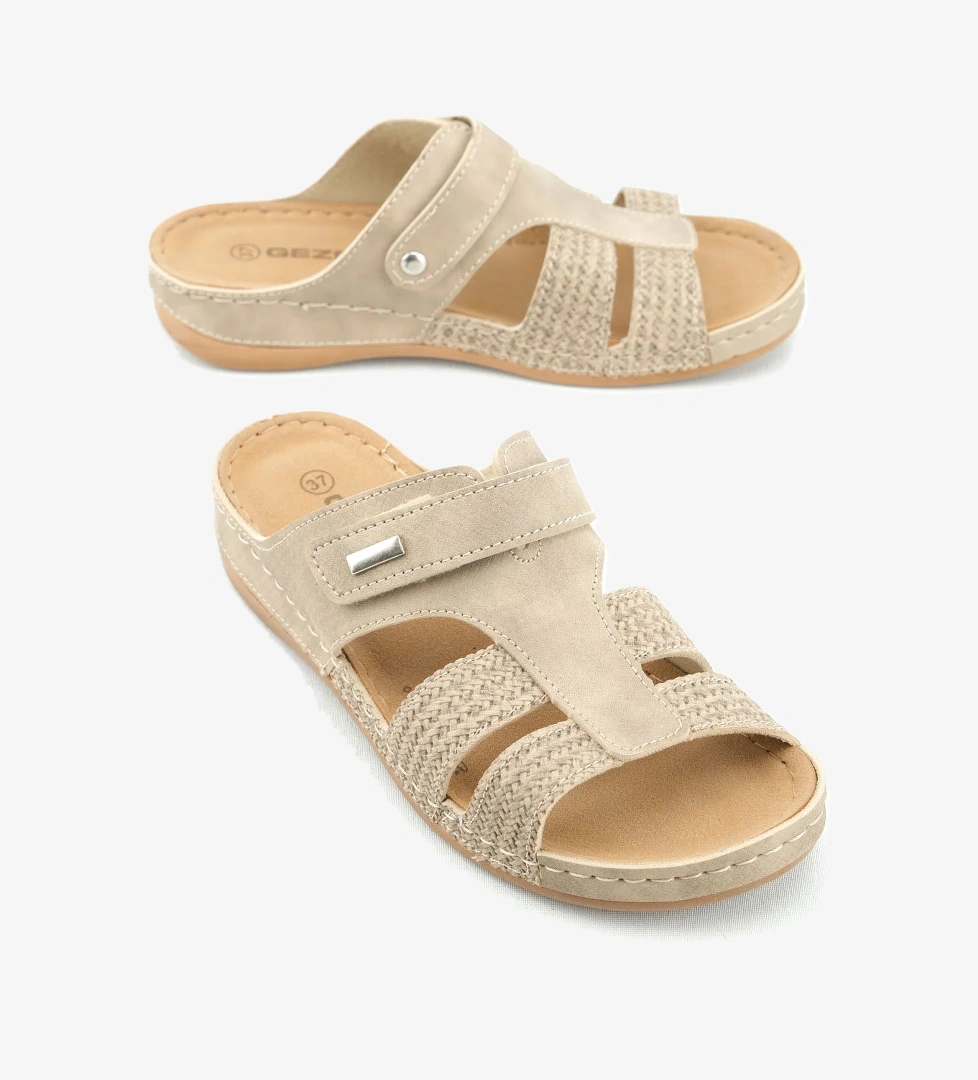 Yazlık Kadın Suni Deri Rahat İç Taban Tek Cırtlı Kemer Ayarlanabilir Günlük Terlik - Görsel 1