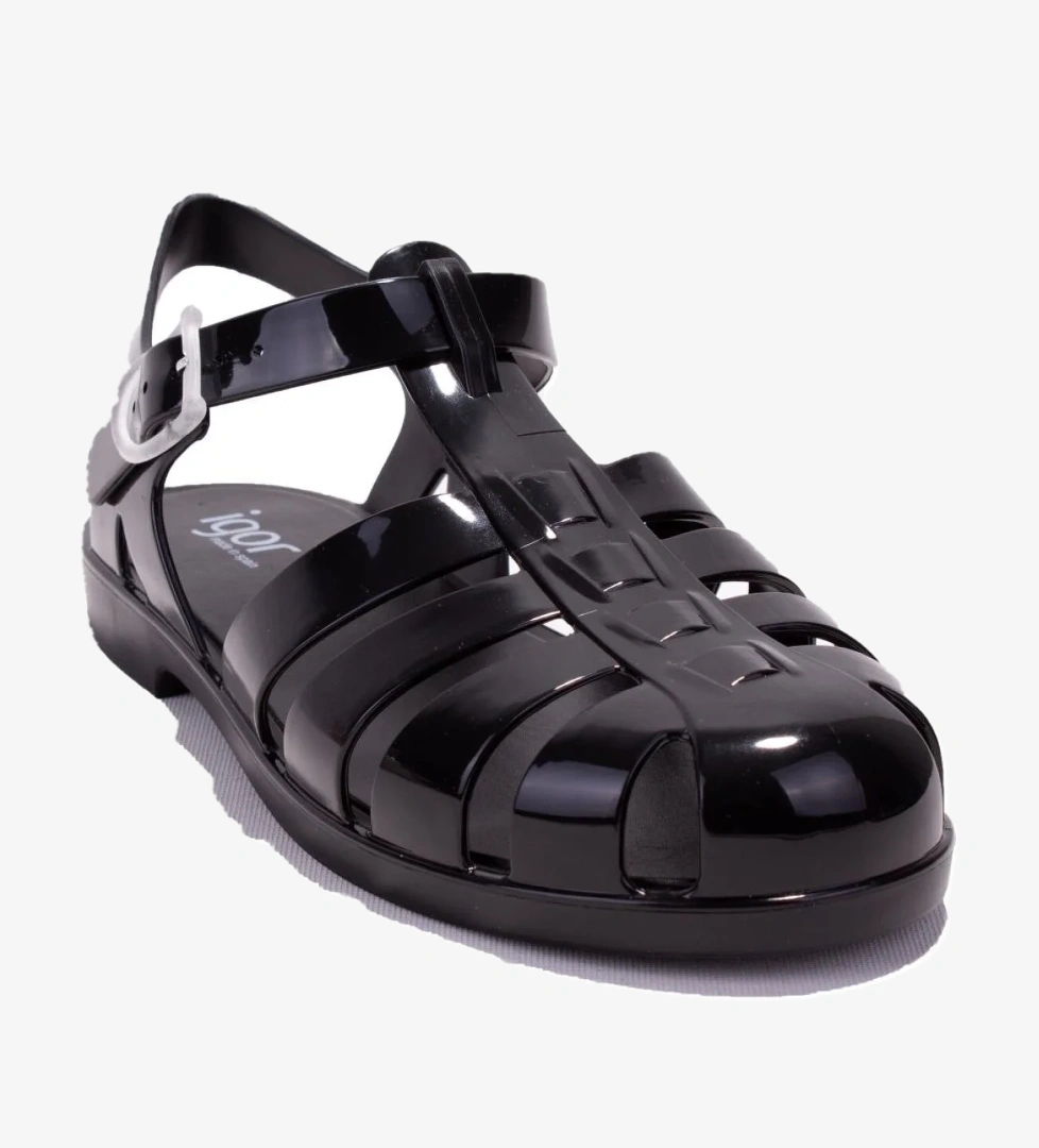 S10258 Bıarrıtz Siyah Ortopedik Günlük Kadın Sandalet