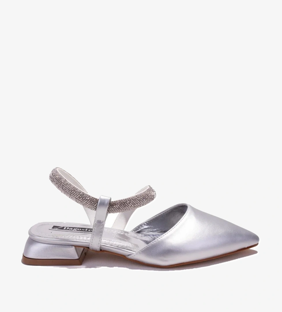 DZA07-36503811 Gümüş Klasik Topuklu Kadın Ayakkabı