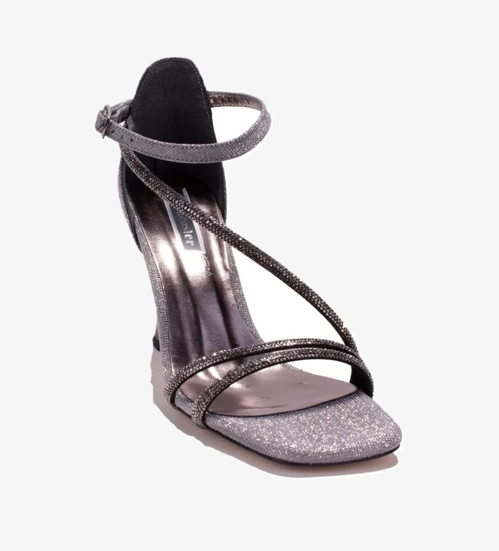 Dagoster DZA07-337098 Platin Simli Klasik Topuklu Kadın Ayakkabı model görseli