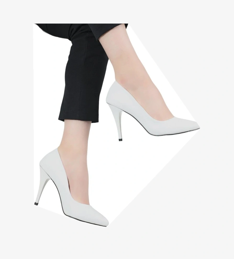 Kadın Klasik Topuklu Ayakkabı BEYAZ