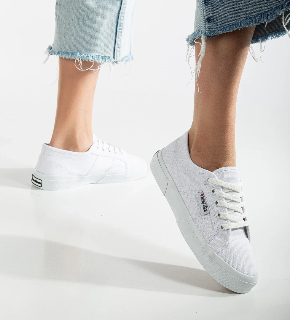 Kadın Beyaz Rahat Kalıp Krep Taban Bağcıklı Keten Günlük Ayakkabı