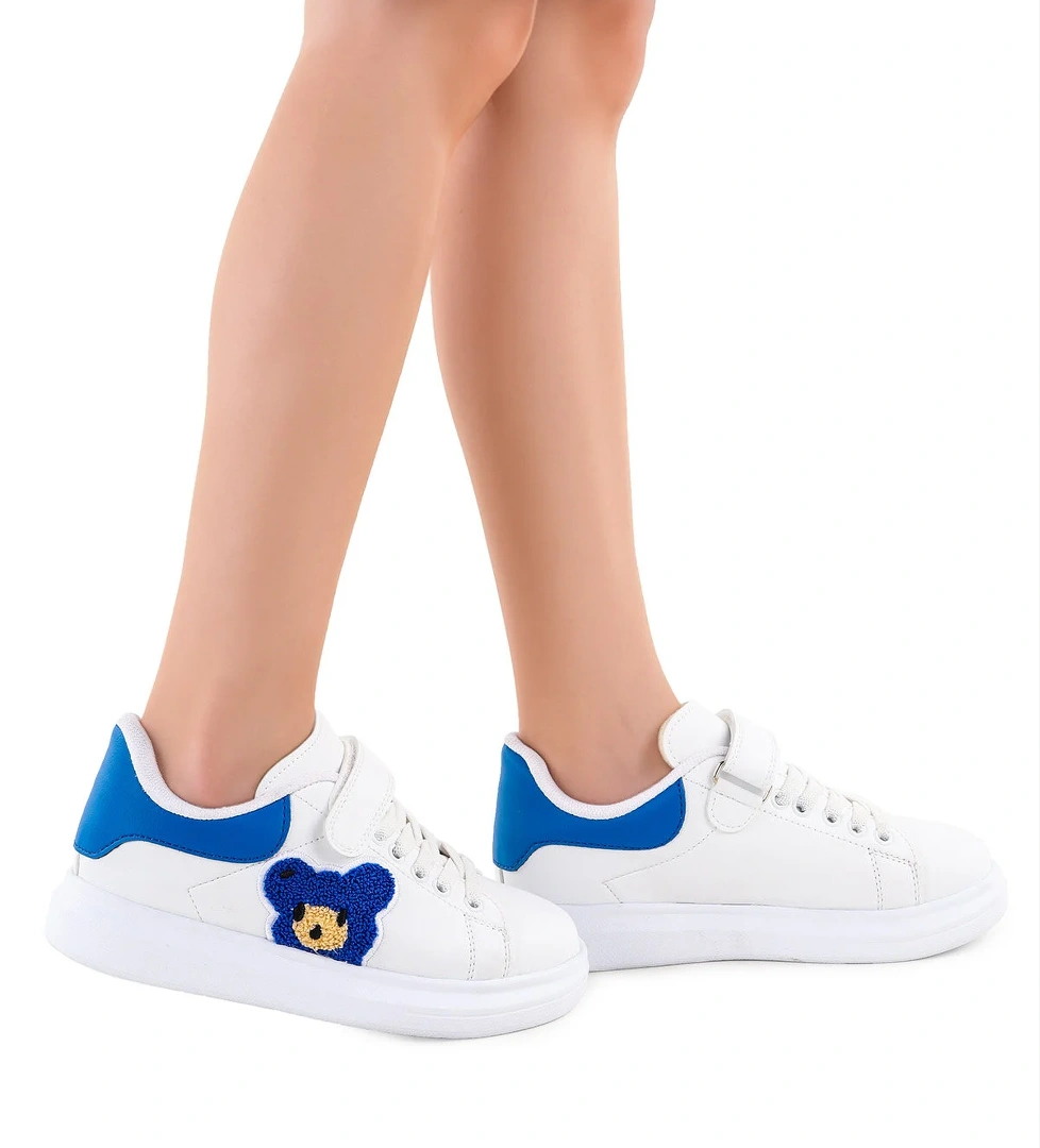 Artela Cırtlı Kız Çocuk Günlük Spor Ayakkabı Beyaz - Saks