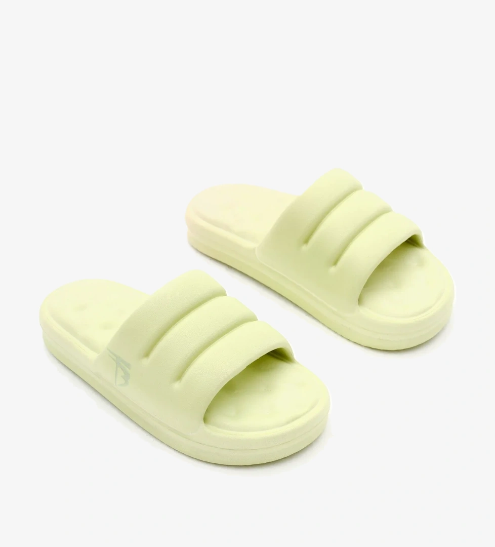 Kadın Çimen Yeşili Rahat Kalıp Dilimli Model Önü Açık Eva Terlik - Görsel 1