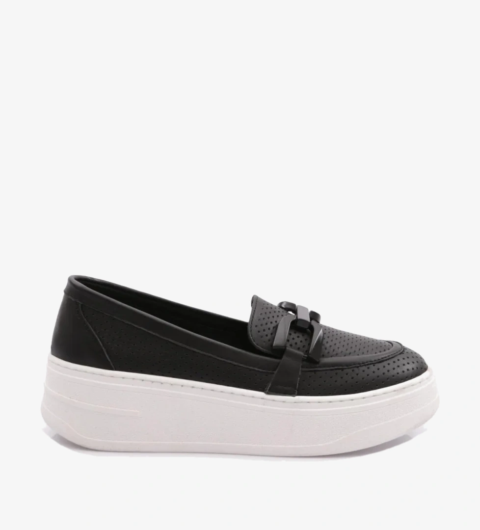 DGN 480 Kadin Metal Tokali Loafer Ayakkabi