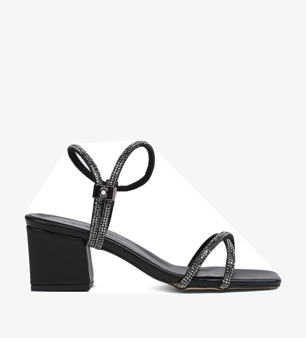 Pierre Cardin ® | PC-52286-Siyah Taşlı Kadın Topuklu Ayakkabı model görseli