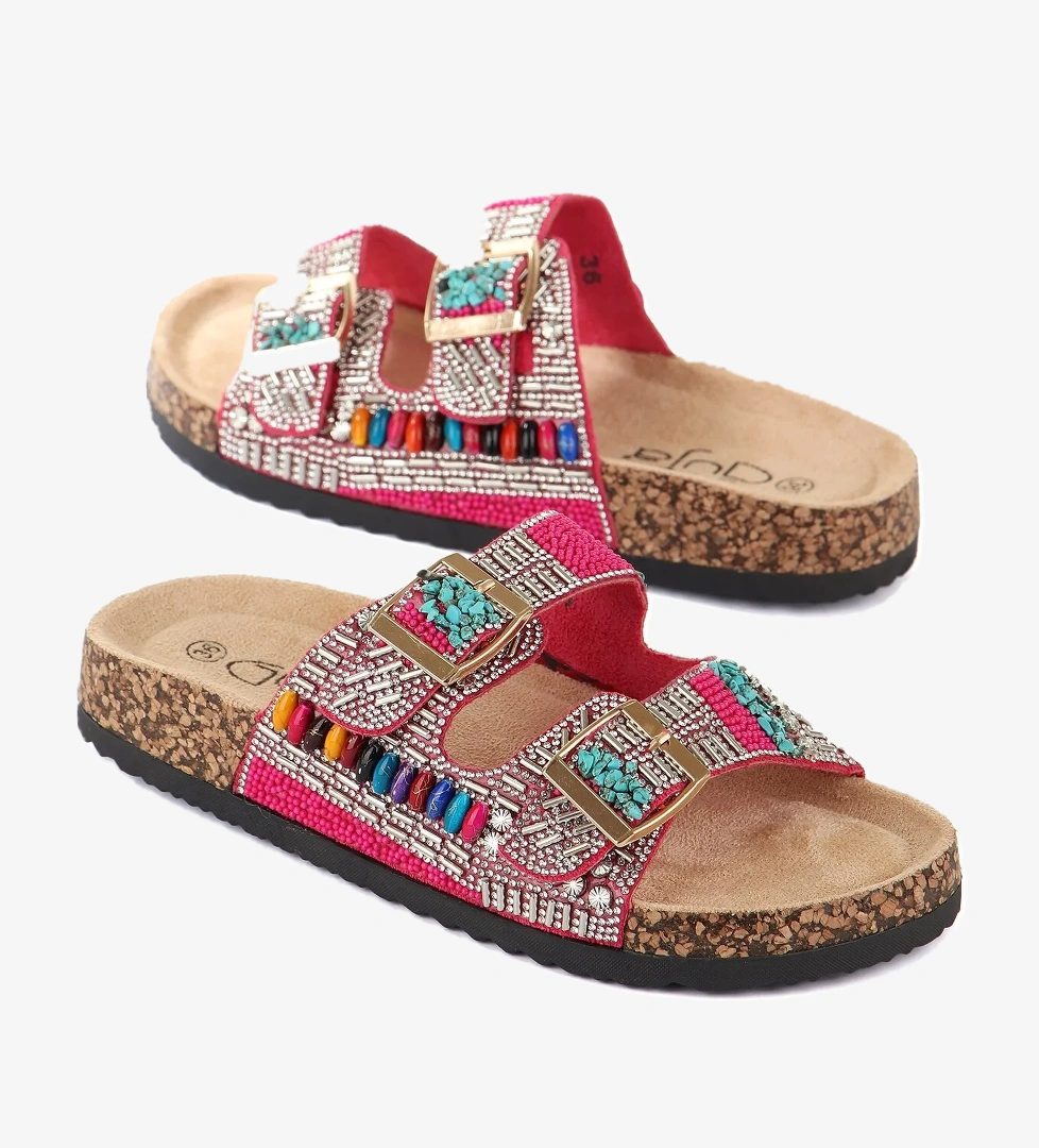 Vojo Toledo Anatomik Taban Taşlı Boncuk Detaylı Kadın Terlik model görseli