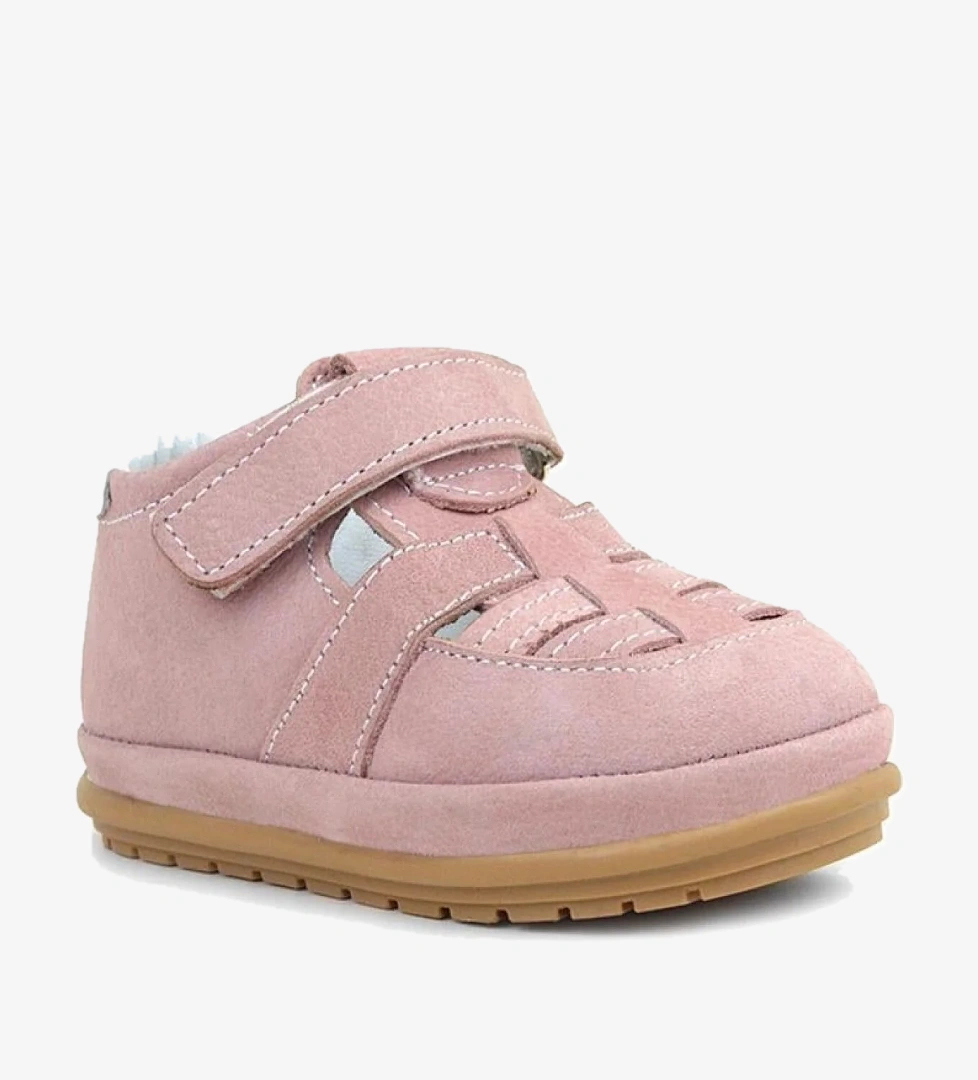 Rakerplus Muppet Hakiki Deri Pudra Cırtlı Anatomik Bebek Sandalet Ayakkabı model görseli