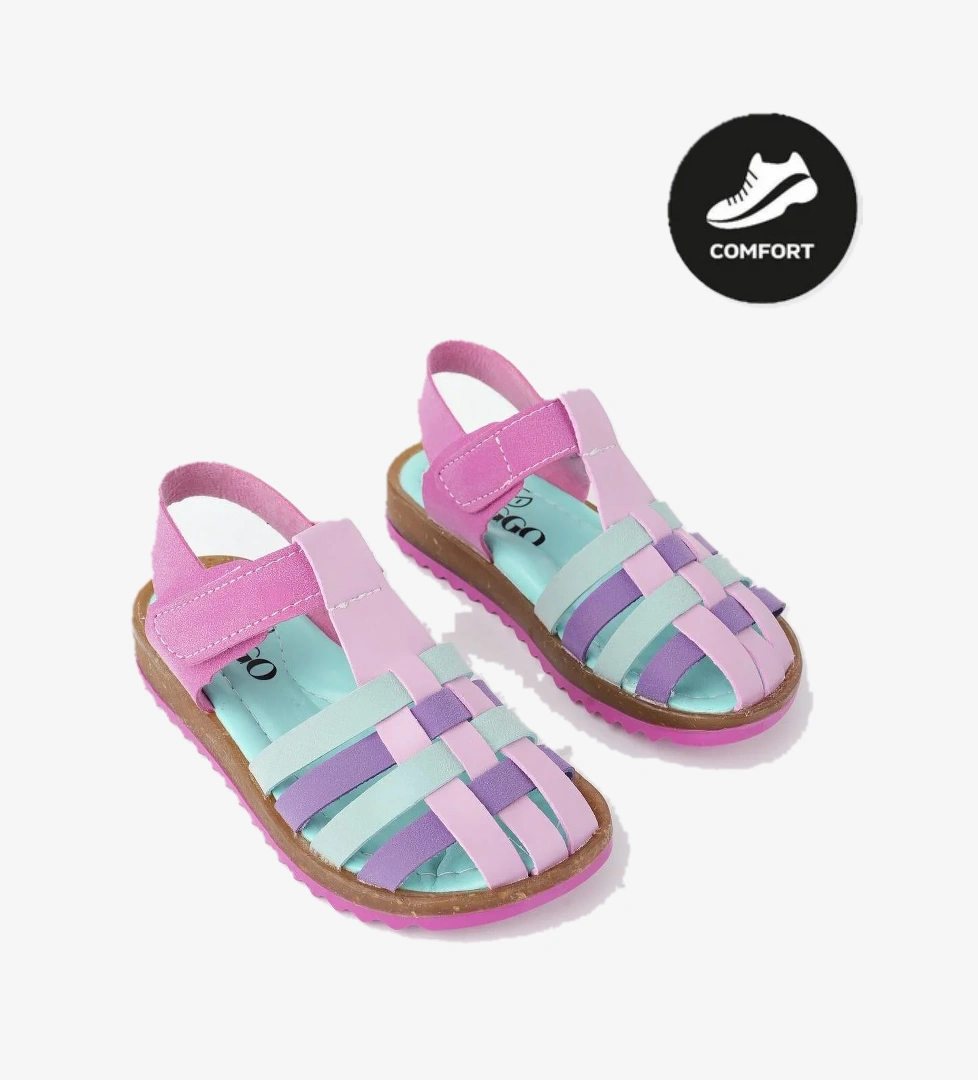 Rapunzel Garantili Günlük Ortopedik Hafif Taban Cırtlı Kız Çocuk Sandalet