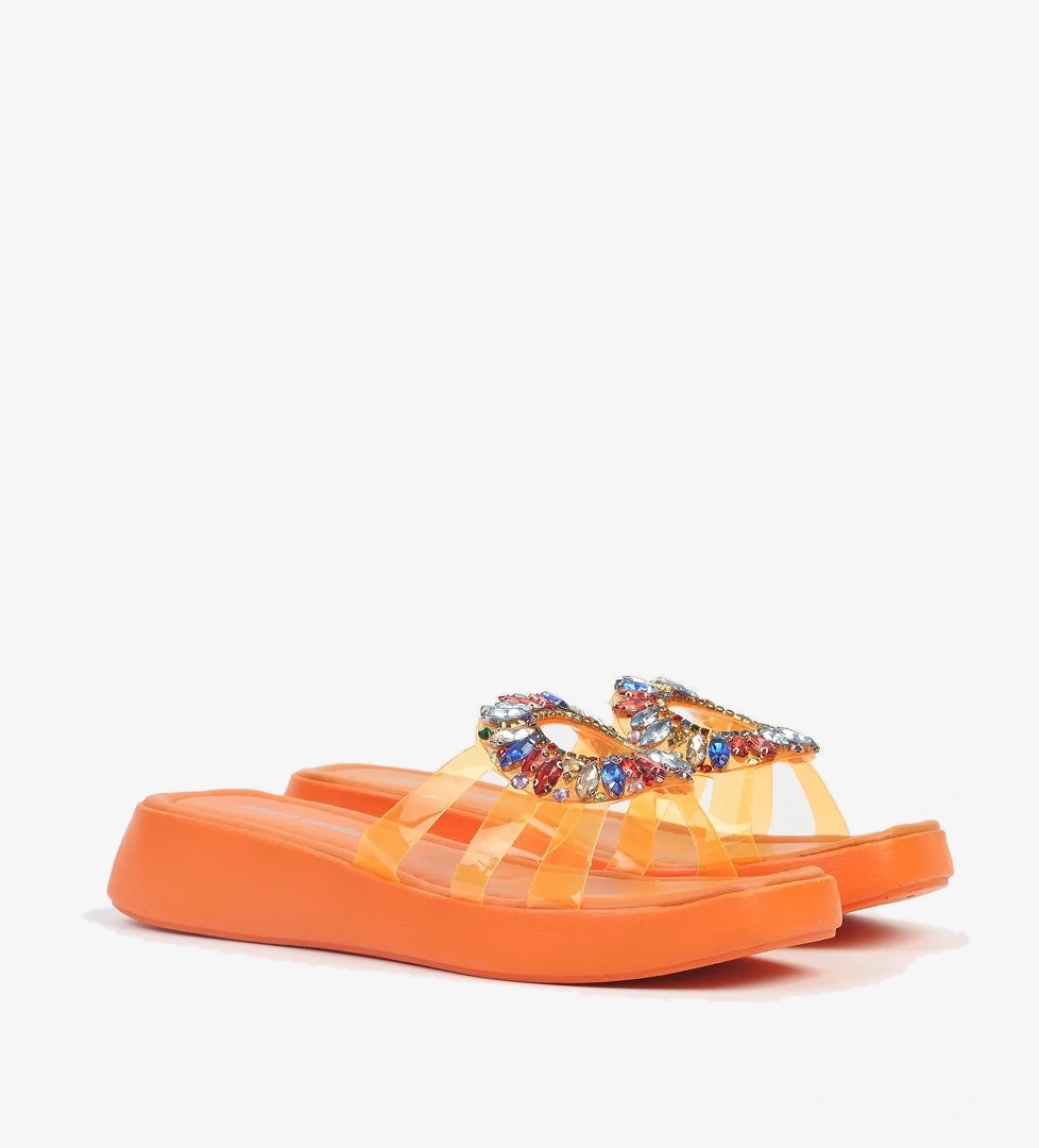 ® | PC-6916-3950 Turuncu-Kadın Terlik - Görsel 1