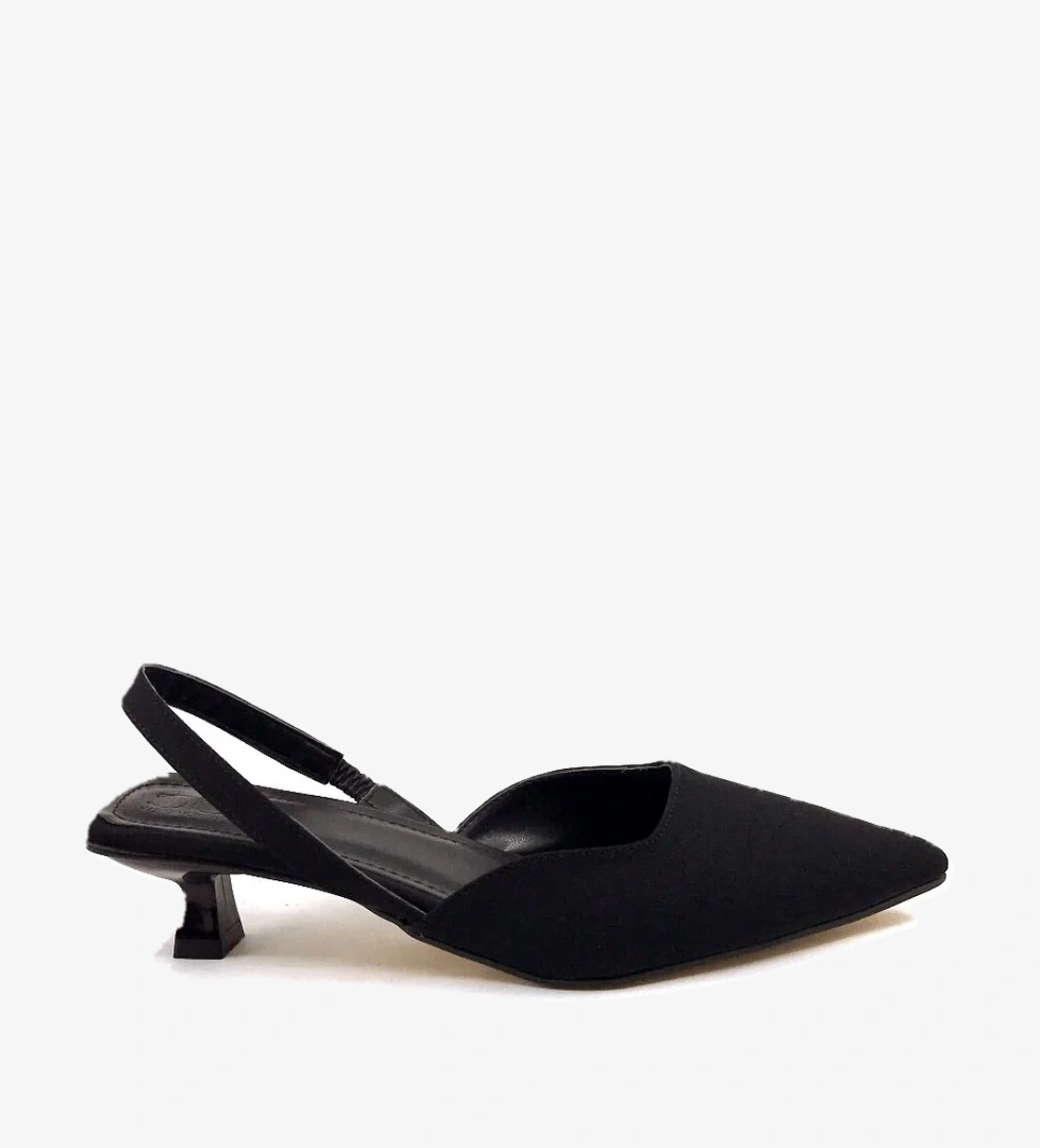 CC 608 4,5 Cm Siyah Zara Arkası Açık Kadın Topuklu Ayakkabı - Görsel 1